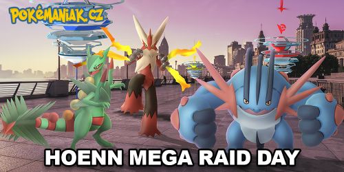 Pokémon GO - Během Raid Day na jeden den přicházejí Mega Sceptile, Blaziken a Swampert!