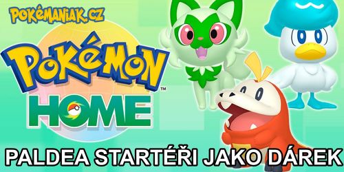 Pokémon Home - Trojice startovních Paldea Pokémonů jako dárek