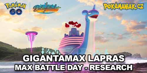 Pokémon GO - Časově omezený Research před Gigantamax Lapras Max Battle Day