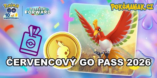 Pokémon GO - Měsíční GO Pass v červenci 2026 s Ho-Oh a PokéCoiny