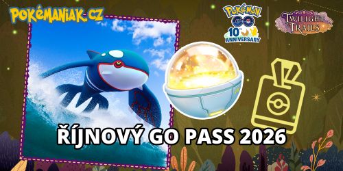 Pokémon GO - Měsíční GO Pass v říjnu 2026 s Kyogre a Lucky Trinket