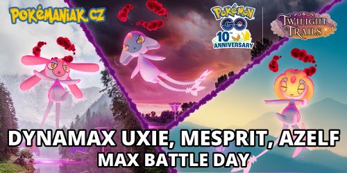Pokémon GO - Dynamax Uxie, Mesprit a Azelf Max Battle Day 2026