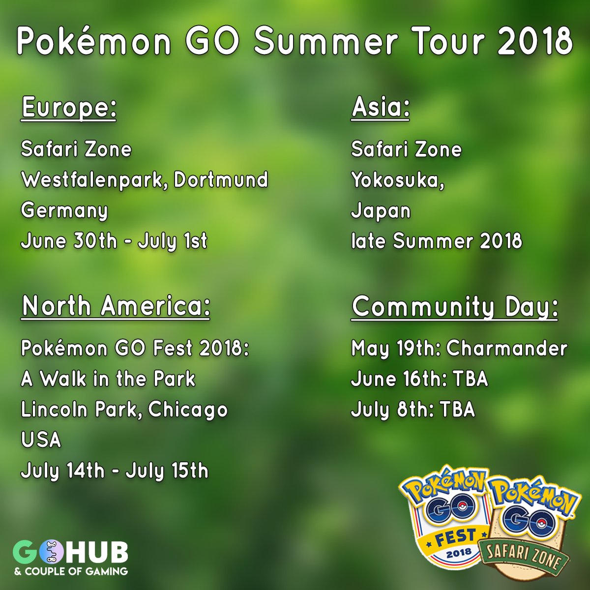 Pokémon GO Summer Tour 2018